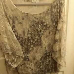 Beautiful beige tunic with beading